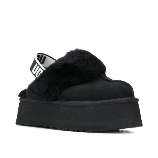 faux fur slingback mules