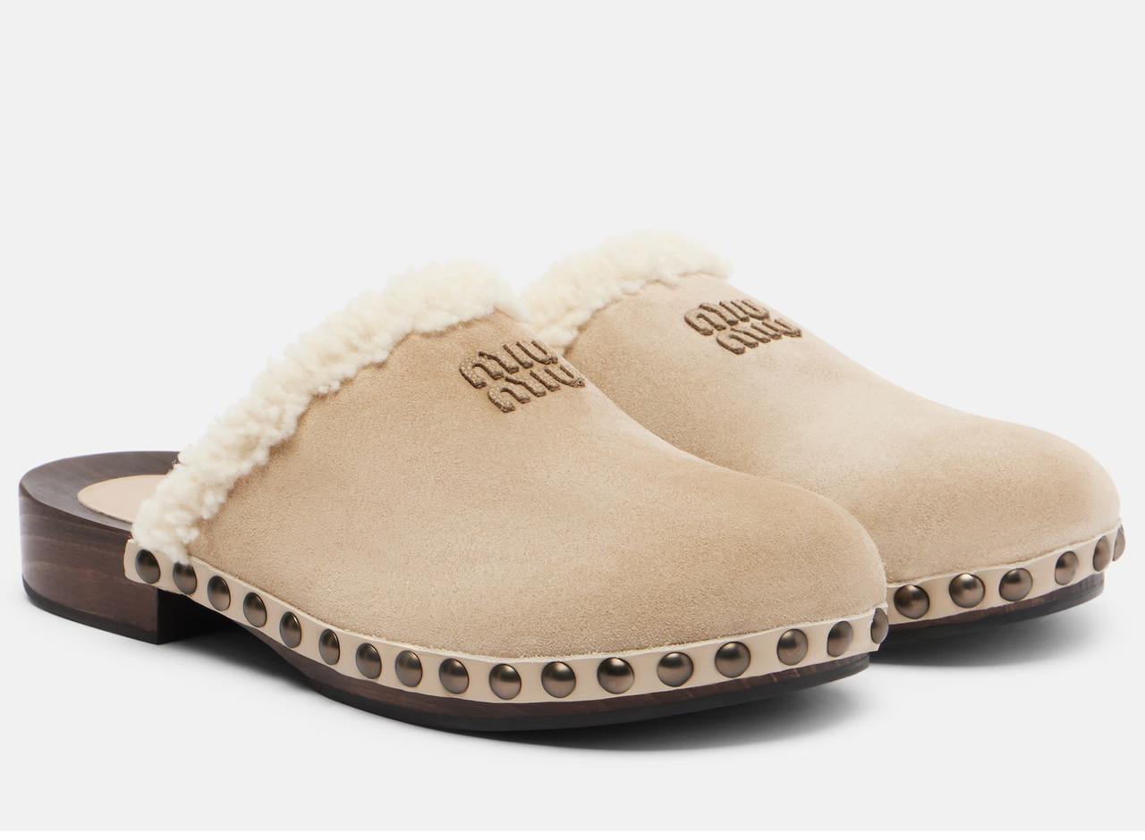 Miu Miu shearling Begie