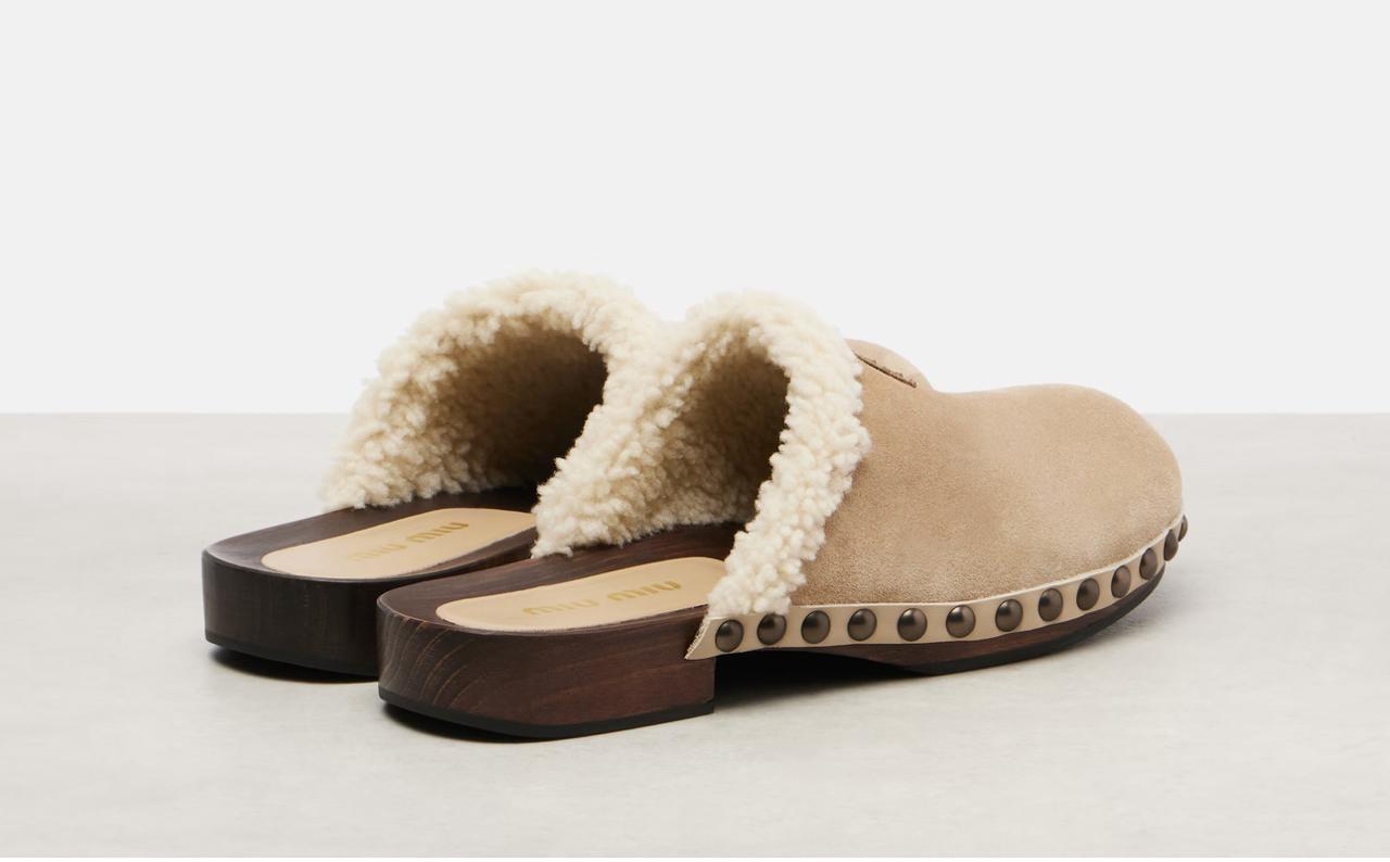 Miu Miu shearling Begie